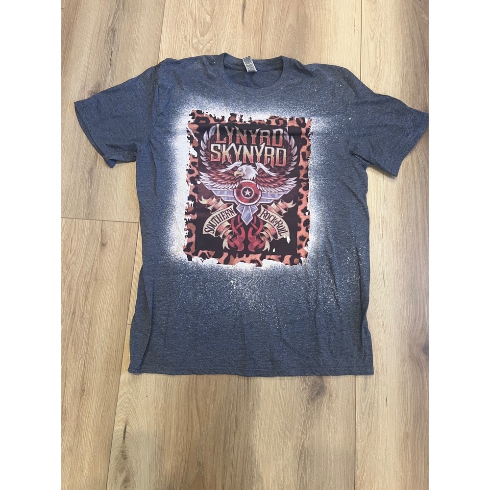 Lynyrd Skynyrd Southern Rock & Roll Graphic T-Shirt Men's Large Gray Gildan